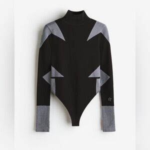 Brand New with Tags Perfect Moment SKI Black and Gray Long Sleeve Bodysuit